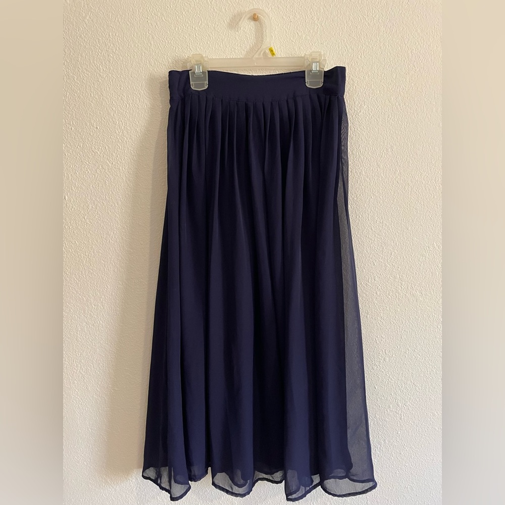 F21 navy midi skirt